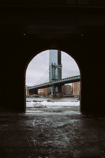istock Manhattan bridge cityscape, New York City 1300429621