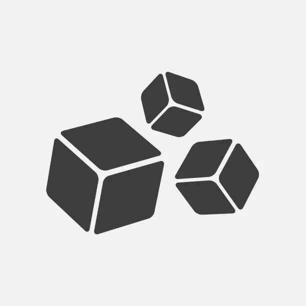 Vector illustration of minimalism three 3d cubes icon