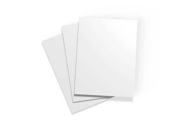 White sheet of paper mockup, clean empty paper note mock up template of A4 format with shadow on white background, 3d illustration