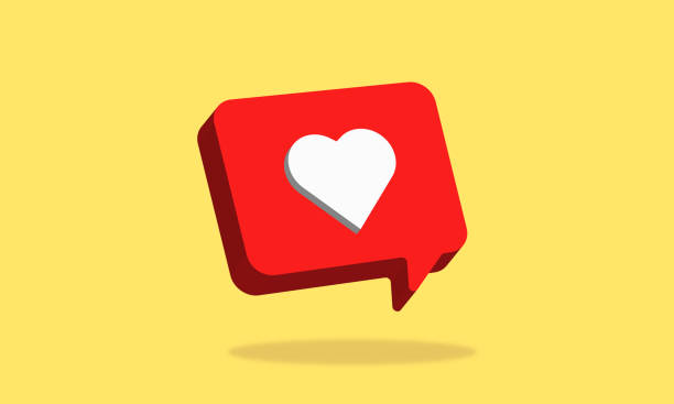 ilustrações de stock, clip art, desenhos animados e ícones de one like social media notification with heart icon - symbol social networking computer icon blog