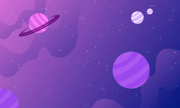 raum mit planets-hintergrund - space stock-grafiken, -clipart, -cartoons und -symbole