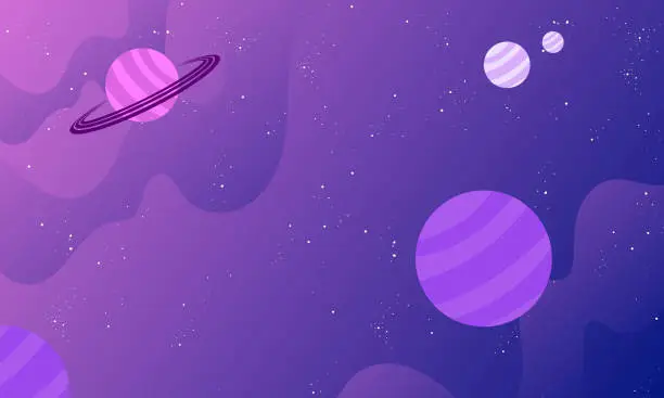 Vector illustration of space with Planets background
