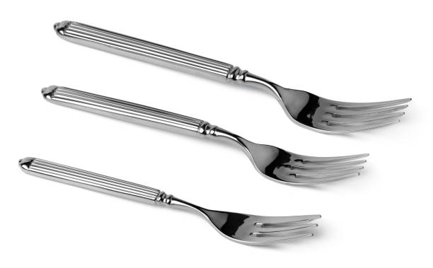 istock Set of dining forks isolated on white background 1300440055