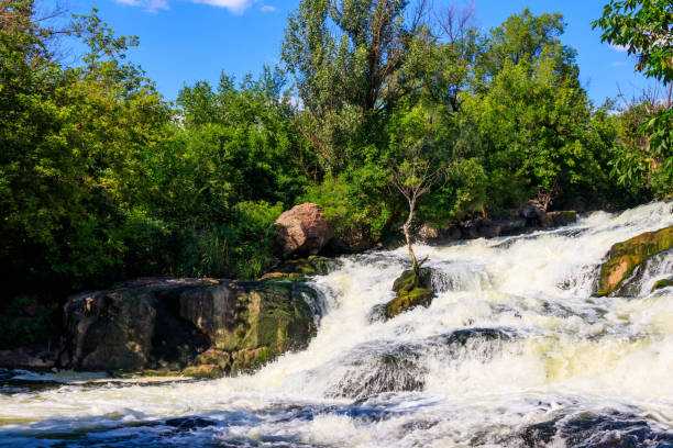 istock Waterfall on the Inhulets river in Kryvyi Rih, Ukraine 1300442097