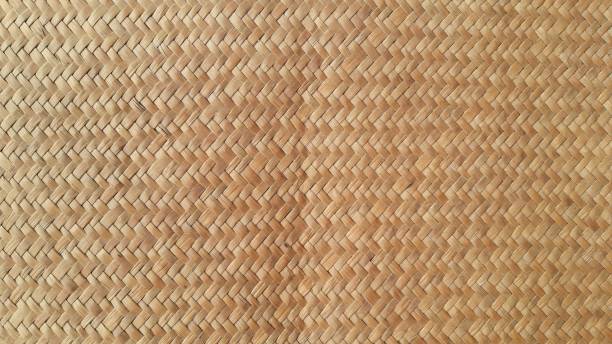 istock Close up Handicaft woven bamboo texture and pattern for background. 1300443119