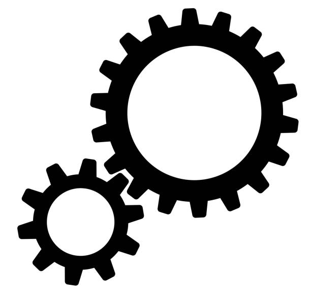 Combination of two gears Icon Combination of two gears Icon, wheel interlocked stock illustrations