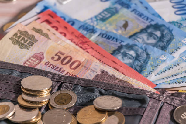 istock Hungarian forint. HUF banknotes and coins 1300448236