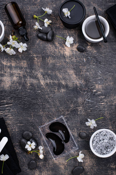 istock Set of black charcoal detox cosmetics 1300448497