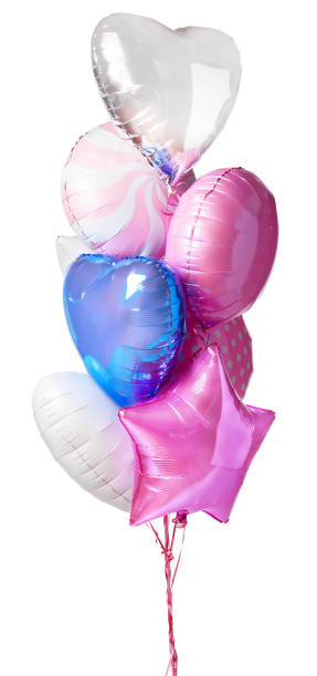 istock Bright colorful balloons isolated on white background 1300455430