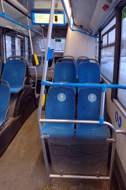 istock interior of the new city bus 1300456558