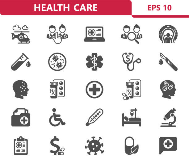 Health Care Icons Professional, pixel perfect icons optimized for both large and small resolutions. EPS 10 format. diagnostics stock illustrations