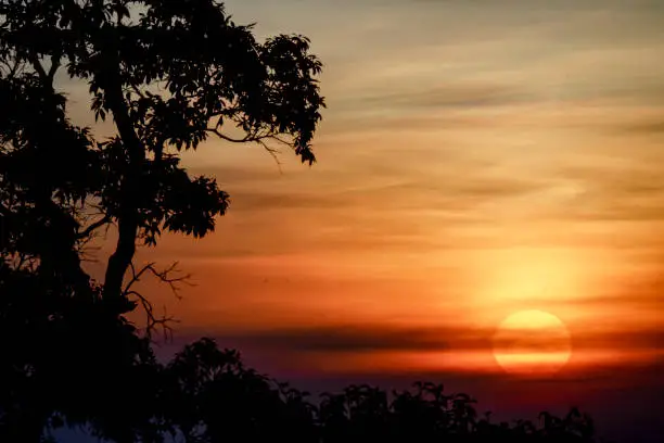 sunset in Khaoyai national Park Thailand