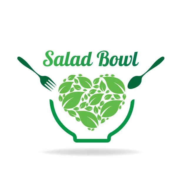 Vector illustration of salad bowl