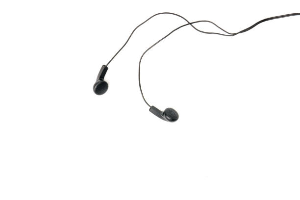 istock Black headphones isolated on white 1300466282