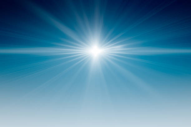 istock Light flare on blue shade for future advance high tech products montage advertising space background 1300468512