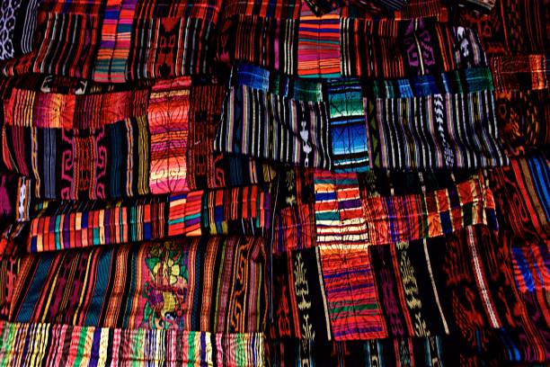 istock Colourful Maya Fabrics sold at a guatemalan Market 1300468522