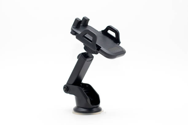 istock Black car holder for smartphone isolated on white background. 1300473318