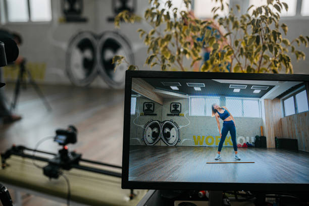 Instructing her online audience about building a firm and fit body