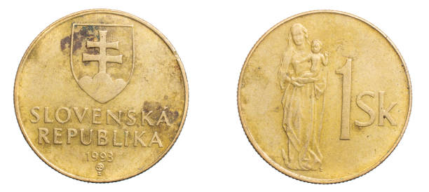 istock one slovak koruna coin on white isolated background 1300482674