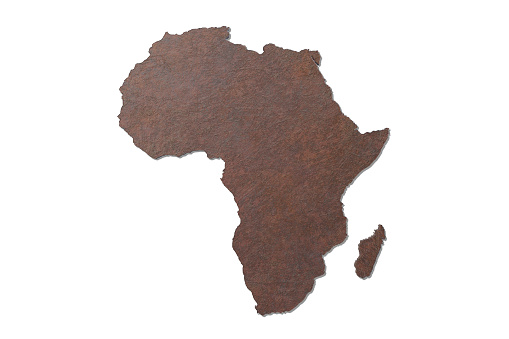 3d rendering of a textured Africa map isolated on white background