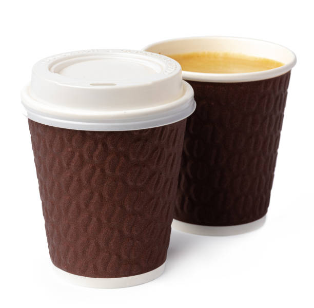 istock Paper coffee cups isolated on white background 1300489262