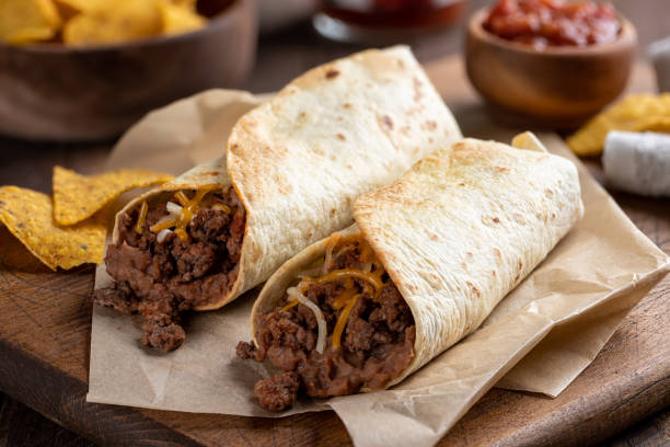 istock Beef Burritos With Refried Beans and Cheese 1300493907
