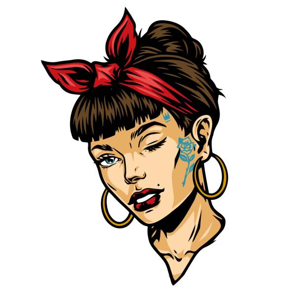 1,482 Young Woman Tattoos Illustrations & Clip Art - iStock | Hipster