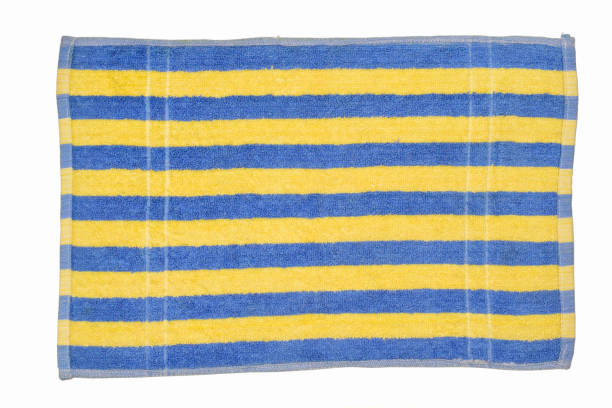istock Striped towel isolated on white background 1300497589
