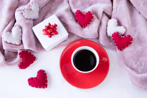 istock heart and coffee of red coffee cup 1300500895