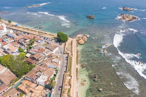 Aerial view of the British colonised town in Sri Lanka.