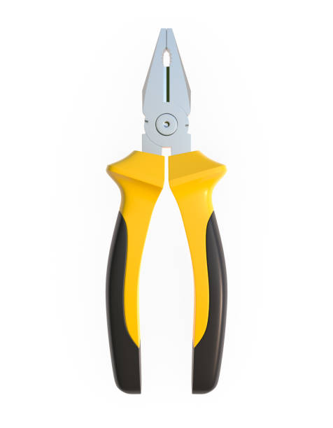 istock Yellow-black pliers isolated on white background 1300504905