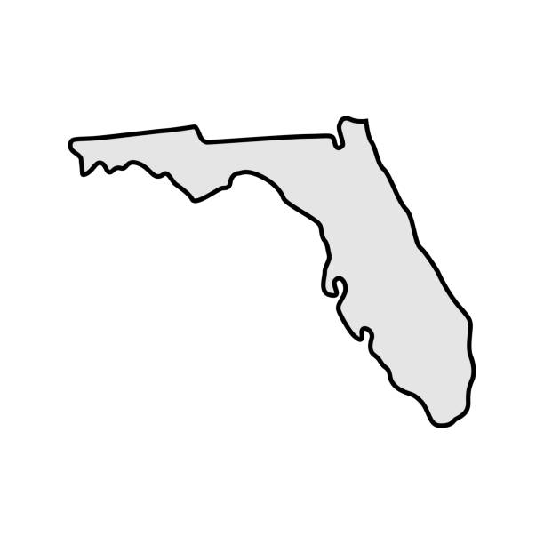 state borders United States of America, Florida state borders, Florida border map. Political borders of the USA Florida state. florida stock illustrations