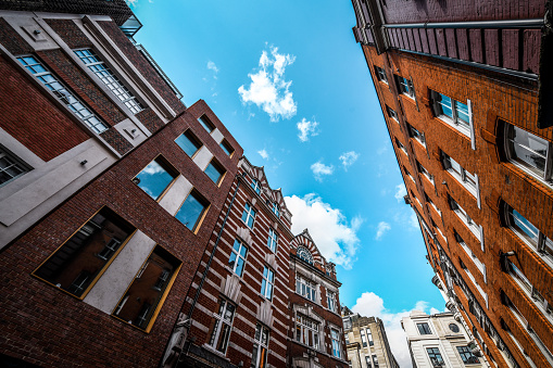 Brick Colored Buildings In London, UK