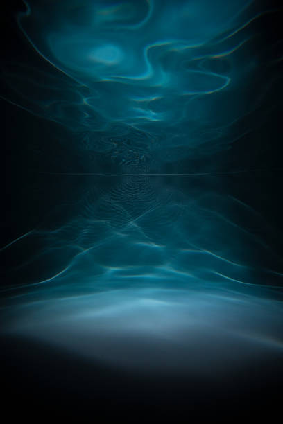 Background Texture Blue Water. Underwater Shot. Depth
