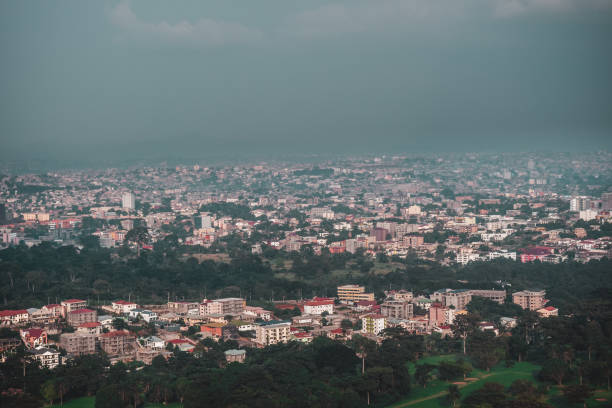 Aerial view of Yaoundé An aerial view of the capital city of Cameroon yaounde photos stock pictures, royalty-free photos & images