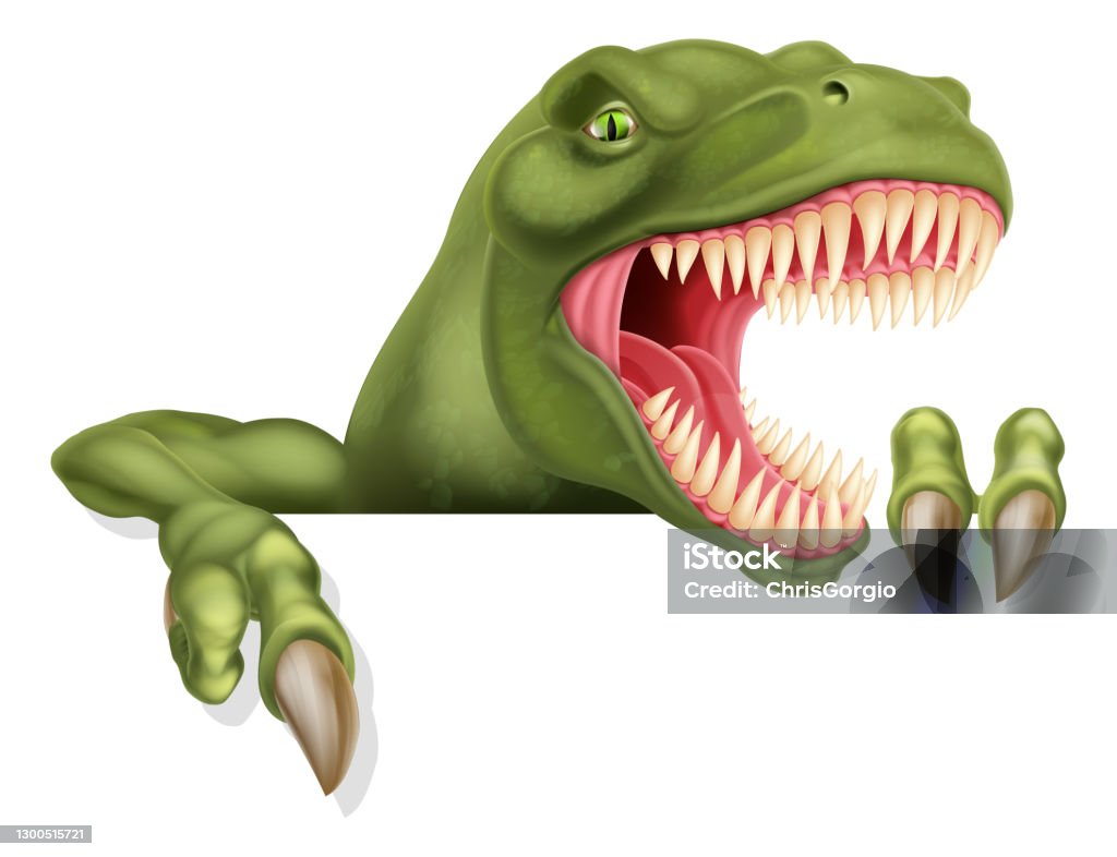 Ilustración de Dinosaurio T Rex Apuntando A La Caricatura De Signo y más  Vectores Libres de Derechos de Dinosaurio - iStock