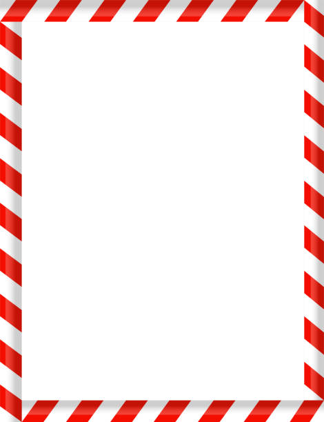 ilustrações de stock, clip art, desenhos animados e ícones de the candy cane caramels as border frame white background, christmas new year xmas - candy cane christmas candy frame