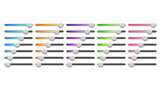 Set Collection Progress Loading Bar Color Gradient Vector Design Style ...