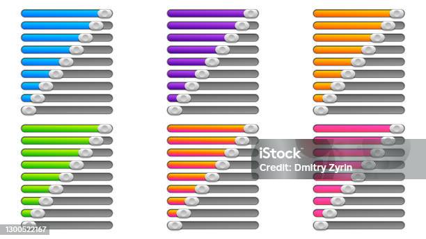 Set Collection Progress Loading Bar Color Gradient Vector Design Style ...