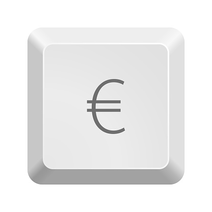Button with euro symbol. Icon Vector Illustration.