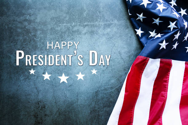 istock Presidents' Day Typography abstract Background with American Flag 1300527959