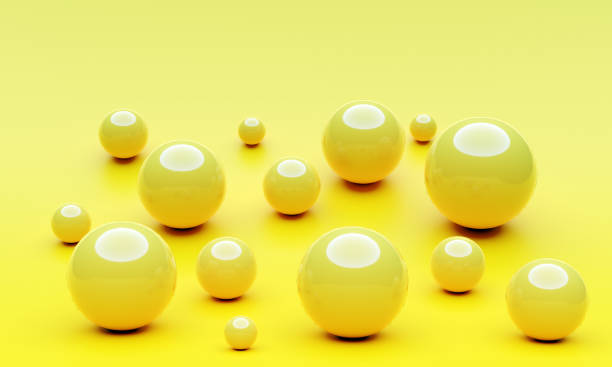 istock 3d balls with shadow on yellow background 1300530054