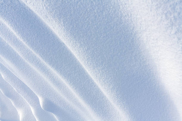 Beautiful fresh snow patterns. Winter background. Close up texture.