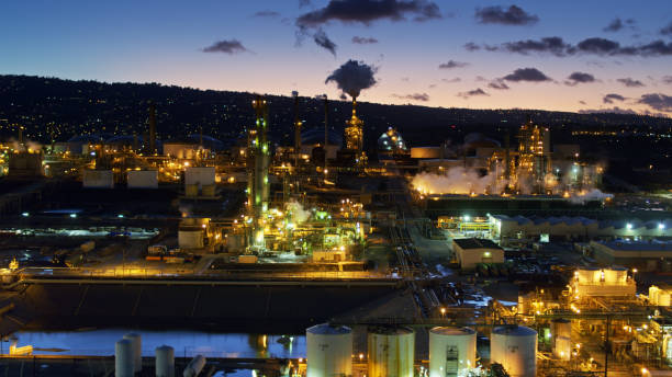 istock Refinery in the Evening - Aerial 1300534518
