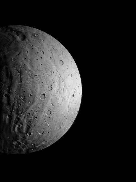 istock surface of a stone satellite with craters, planetary moon 1300536762