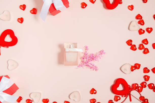 istock Valentine's Day, composition of hearts on a pink background. View from above 1300543508