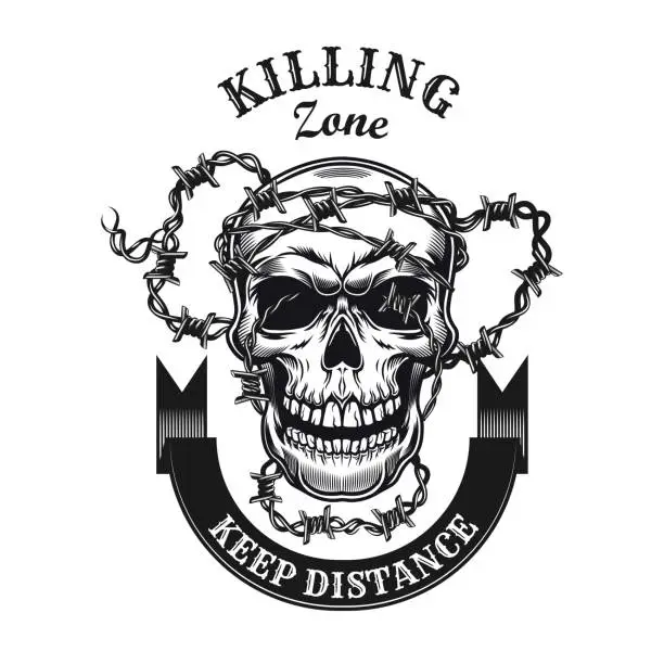 Vector illustration of Killing zone tattoo design