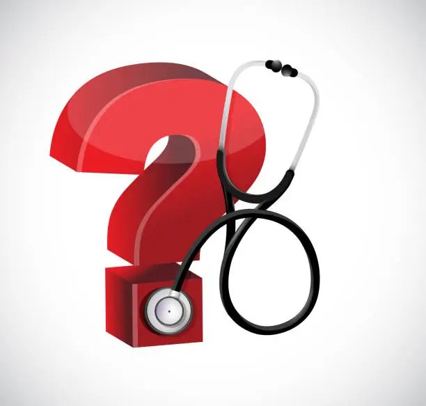 Vector illustration of Question mark stethoscope illustration design