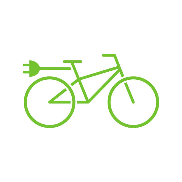 illustrazioni stock, clip art, cartoni animati e icone di tendenza di icona della bici elettrica - bicicletta elettrica