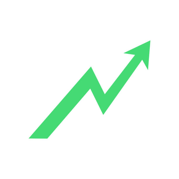illustrations, cliparts, dessins animés et icônes de icône de flèche de croissance. flèche verte vers le haut. - élevé